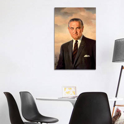 «Presidential Portait of Lyndon Baines Johnson» par John Parrot - impression sur toile tendue