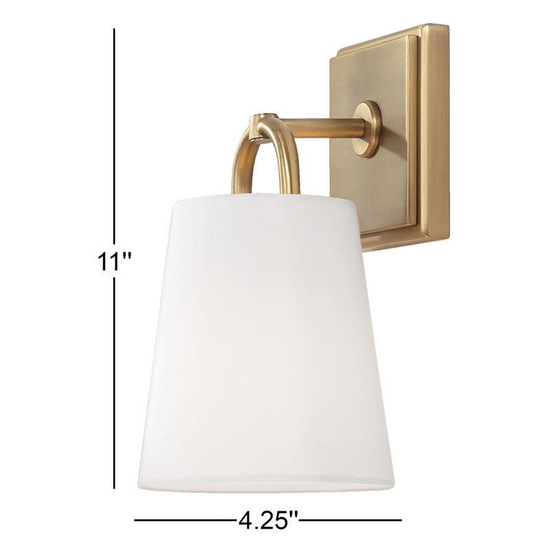 Steel Armed Sconce, Aged Brass