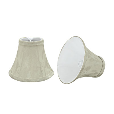 Abat-jour en tissu texturé jacquard H 5 po en tissu crème