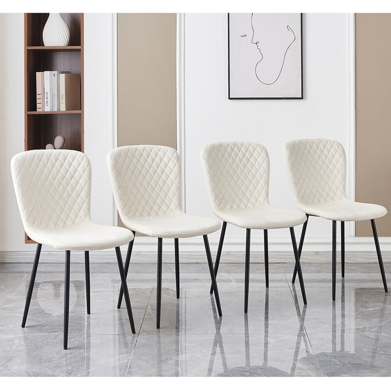 Chaises de salle à manger rembourrées Modern, Beige