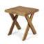 Table en bois pour l'extérieur - finition sablée, 18 po x 18 po, avec base en croix classique pour l'extérieur 18,28 po 18,09 po, patio Rustic Delight