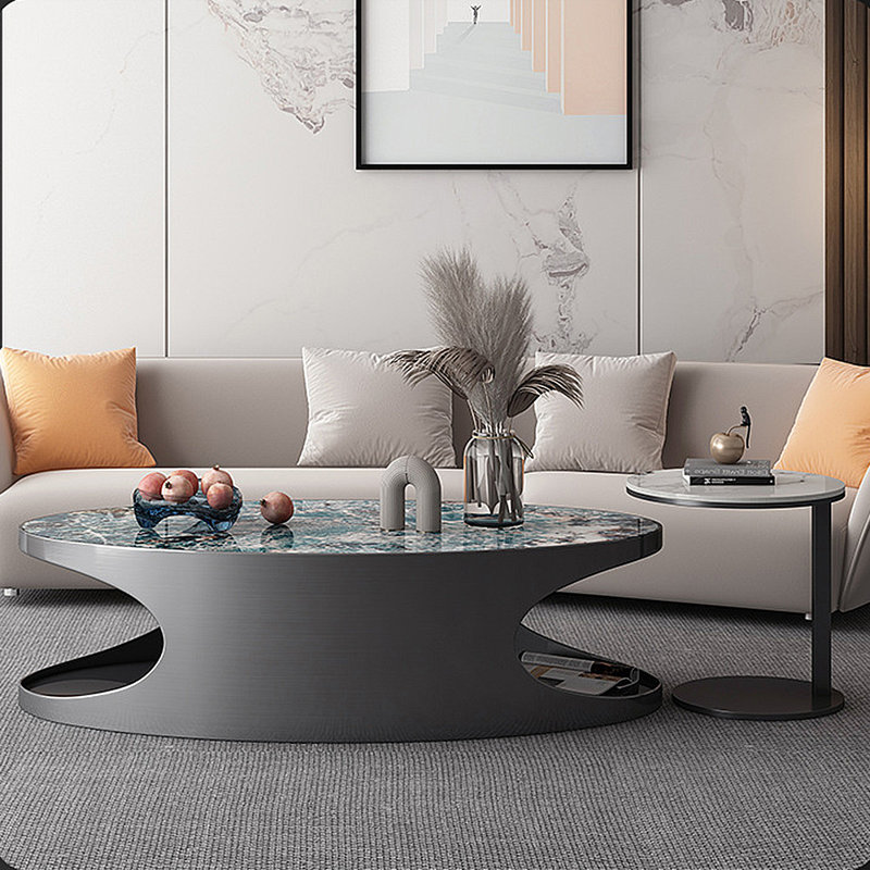 Ensemble de tables basses Modern Minimalist, H 19,69 po x L 59,06 po x l 23,62 po, Vert / blanc