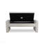 Banc de rangement capitonné avec repose-pieds, tissu / fermeture en douceur