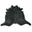 Tapis uni en cuir de vache noir