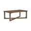 Table basse Bly, plateau rectangulaire de 48 pouces, base en X, brun clair