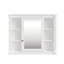 Armoire de rangement murale avec miroir et tablettes ouvertes, fonctionnelle et élégante pour votre salle de bain.-1476457537