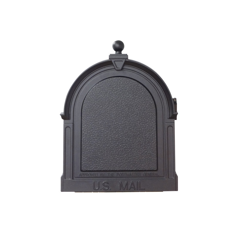 Berkshire Black Aluminum Curbside Mailbox with Ashland Post