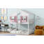 Lit superposé simple au dessus d'un lit simple avec toit, fenêtre, boîte de fenêtre, porte-1620393739
