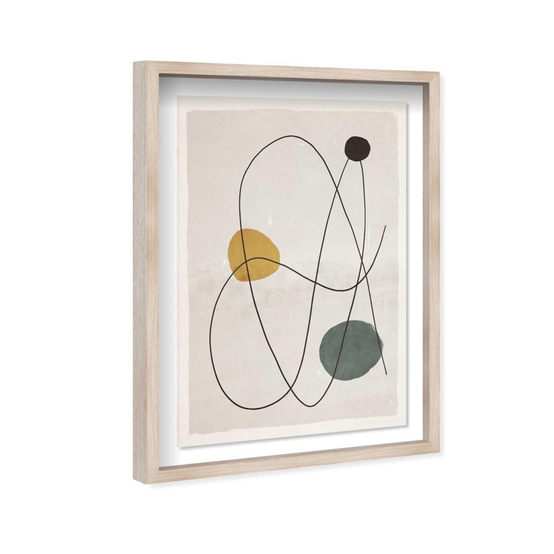 Oliver Gal Following Traces Abstract - Luxury Shadowbox Framed Wall Art, 38" H x 26" W, Cream