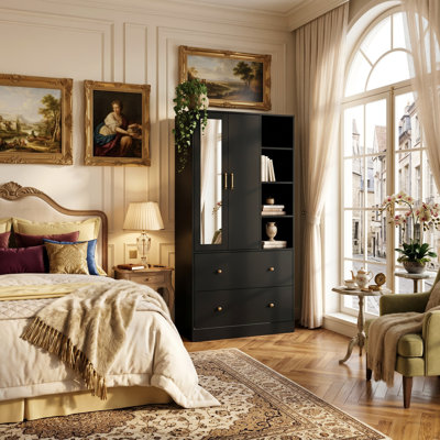 Armoire élégante avec porte miroir
