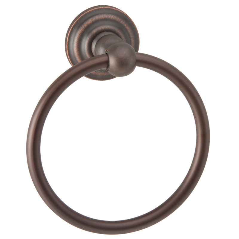 Anneau porte-serviettes TAYMOR 861F164E89104D8ABAA0D6B0DA66E3AA, fini bronze huilé, Chrome poli