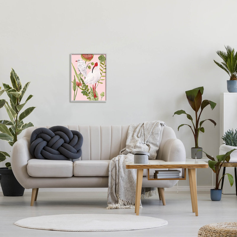 Arrangement floral blanc avec estampe numérique par Melissa Wang, H 20 po x l 16 po x P 1,5 po, Cadre flottant gris lustré