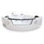 Baignoire tourbillon d'angle blanche 2 personnes à double pompe, chauffage et panneau avant en verre 55 po x 55 po Angelica