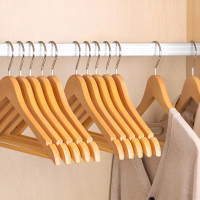 Cintres antidérapants en bois massif pour l'entretien des vêtements à la maison et à l'hôtel