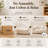 Compressed 2-Seater Bean Bag Sofa, Foam Filled Floor Couch with Armrests & Pillows, No Assembly Memory Foam Lounge Chair for Living Room Bedroom Apartment-740326523