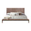 Très grand lit plateforme Tranquility avec assemblage minimal, finition noyer et design Mid-Century pour les chambres modernes-1910171620