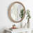 Round Decorative Wall Mirror with Woven Rattan-Textured Frame (23.62"), Rustic Modern Accent Mirror for Bathroom/Vanity/Living Room (Easy Wall-Mount Design)