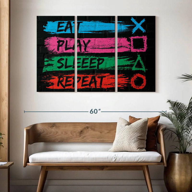Senne Eat Play Sleep Repeat, 32" H x 50" W