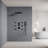 12" High Pressure Thermostatic Rainfall Shower System, Wall Mounted Shower Faucet Set with Handheld Shower and Body Jet-92522942