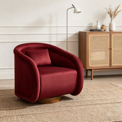 Swivel Accent Chair, 360-degree Swivel Barrel Chair