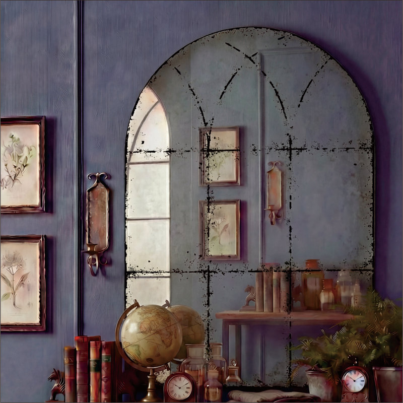 Miroir décoratif semi-circulaire mural pour décoration intérieure moderne