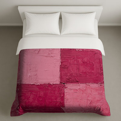 Textured Pink Squares Duvet Covers