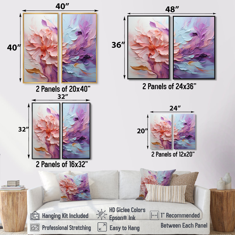 «Whirling Dreamscape - Abstract Spirals Large Wall Art 2 Panels», 36" H x 48" W, Impression encadrée flottante, Black