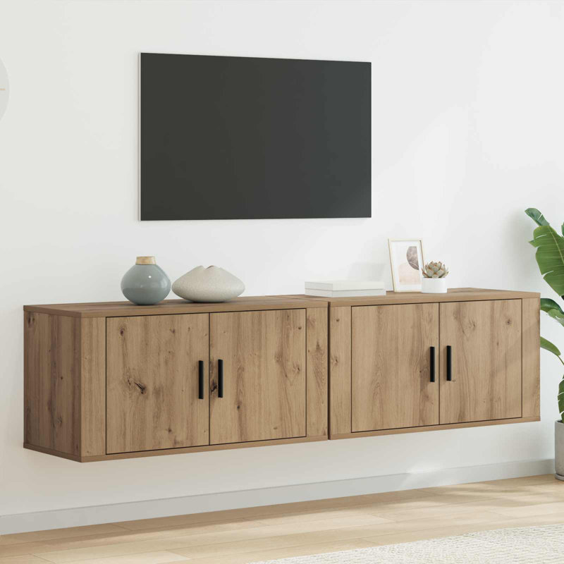Unfinished TV Stand, 40cm H x 80cm L x 34.5cm W, Artisan Oak