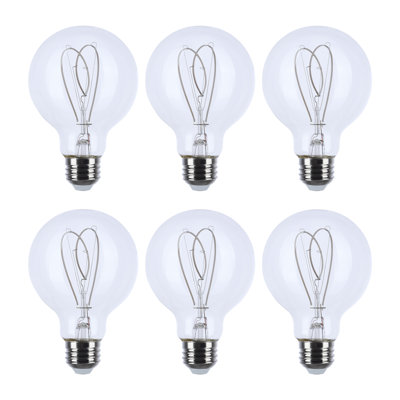 6 Watt LED - Reminiscent - Flex Gray Filament - G25 Loop - Medium Base - 2700K CCT - Clear - 120 Volt