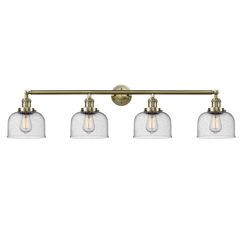 Cochrane 4 - Light Dimmable Vanity Light, 3.5 Watt Vintage LED Bulb, Seedy, Antique Brass