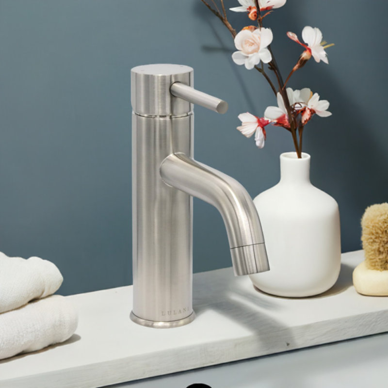 St. Lucia Brushed Nickel Single Hole Bathroom Faucet