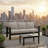 2 Pieces Outdoor Patio Set, All-Weather 3-Seat Metal Patio Sofa Couch With Cushions And Coffee Table-1407950775-1407950664
