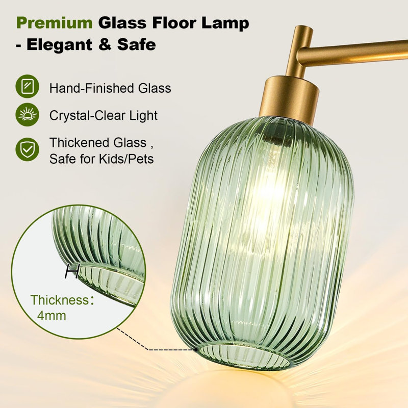 Adjustable Glass Floor Lamp