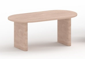 70.8" Oval Dining Table for 4-6 People, Modern Farmhouse Wooden Kitchen Table with Double Pedestal Base, for Living Room, Dining Room, Reception Room