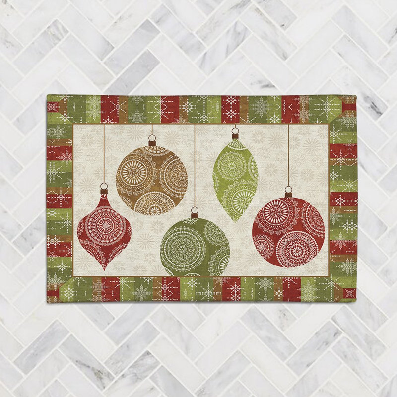 Tapis en chenille Holiday Ornaments, Rectangle de 3 pi x 5 pi