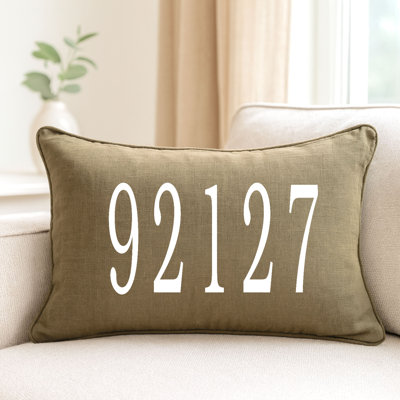 Coussin personnalisé avec code postal personnalisé