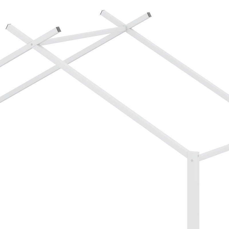 Lit plateforme en métal, Blanc