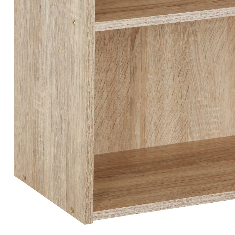 Kylee 3-Tier Open Shelf Bookcase, (3 Shelves) 80cm H x 60cm W x 24cm D, Beech