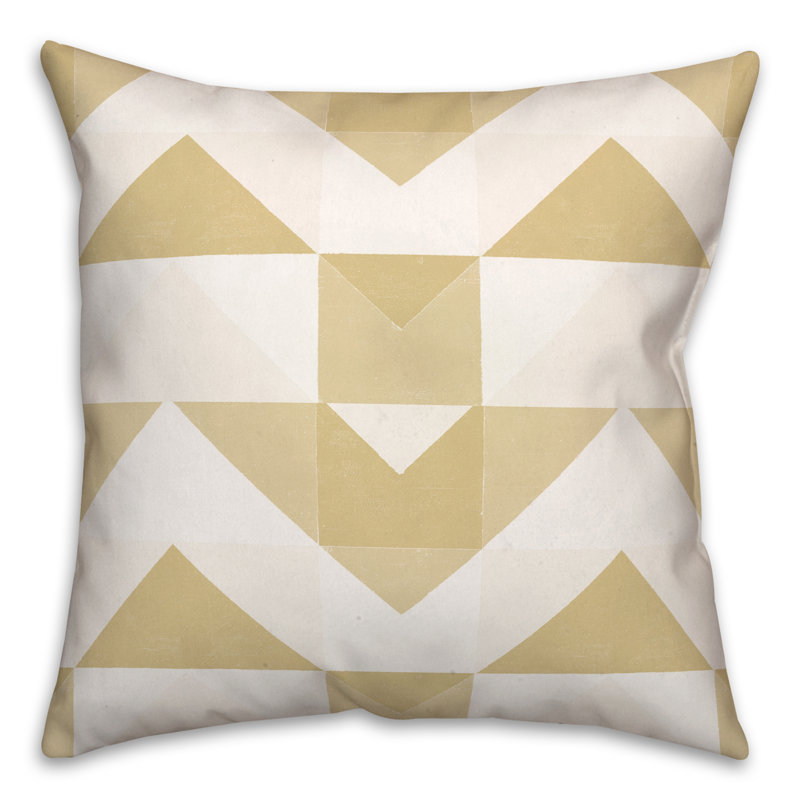 Housse et insert de coussin carré extérieur Geo Blocks 7, 16 po x 16 po, Jaune