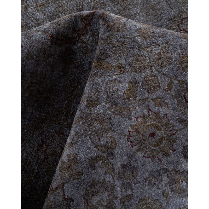 Tapis gris unique de 4 pi 7 po x 6 pi 10 po Yand