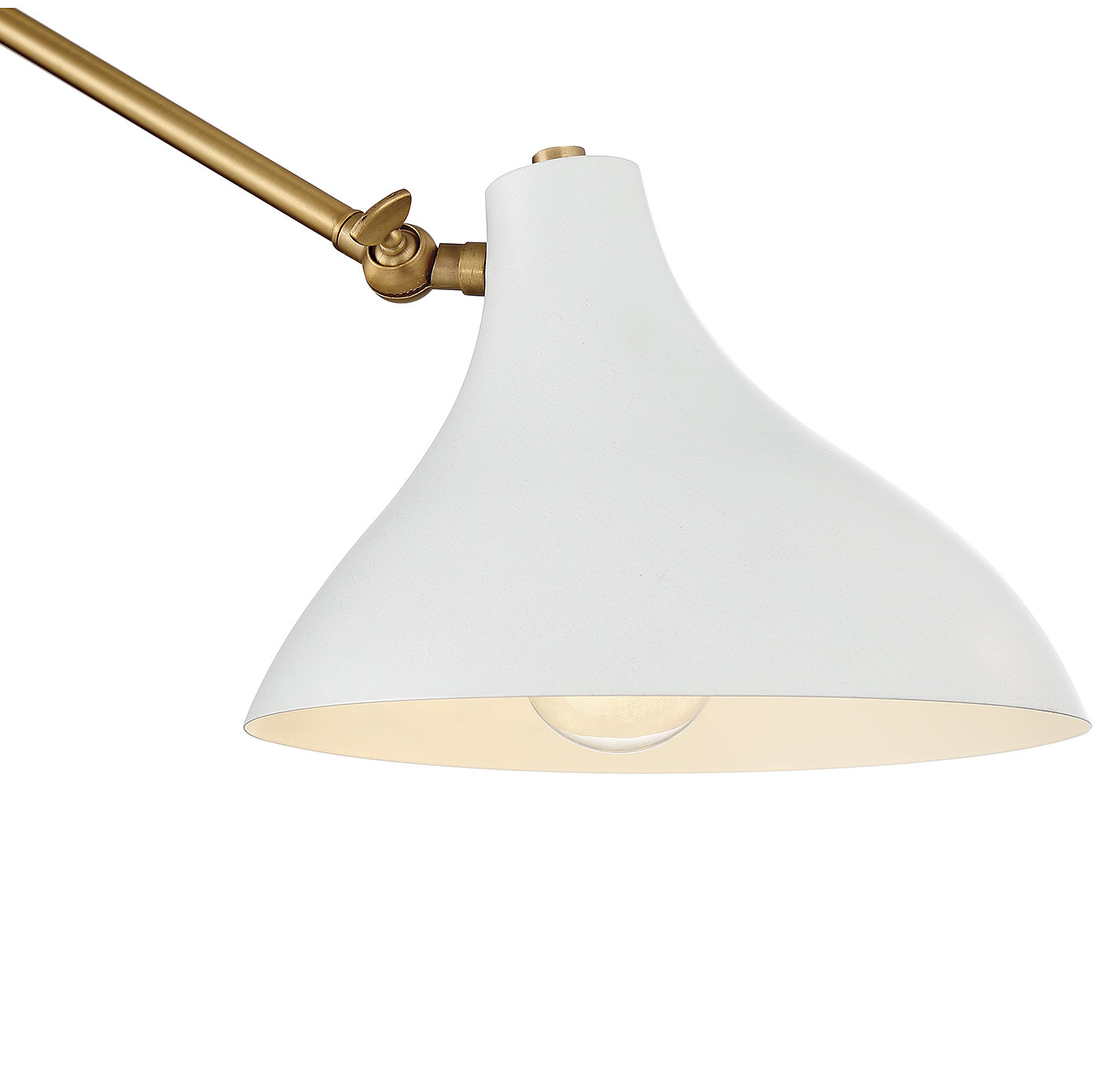 Elyse 3-Light Chandelier, Natural Brass, White
