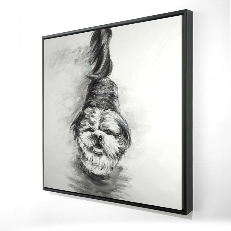 "Croquis de chien heureux" sur toile