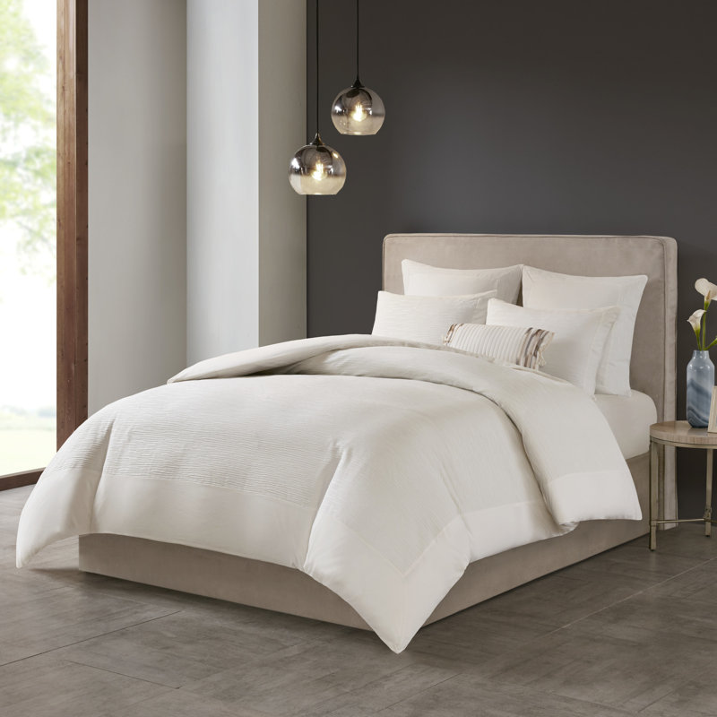 Ensemble d'édredon très grand et très grand en mélange de coton 100% coton N Natori Hanae, Blanc