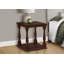 Table d'appoint, 2 niveaux, table de bout, table d'appoint, carré, table de chevet, chambre à coucher, lampe, placage brun, traditionnel