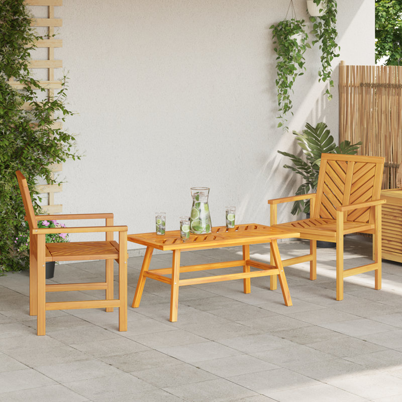 Ensemble de salon de jardin vidaXL 3 pièces en bois d'acacia massif brun