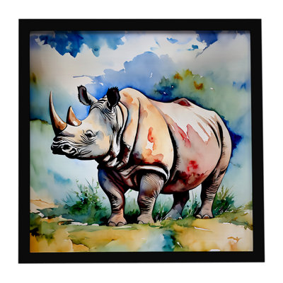 Rhinoceros Framed Metal Print