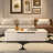 Modern White Sintered Stone Iron Rectangular Coffee Table-703985416