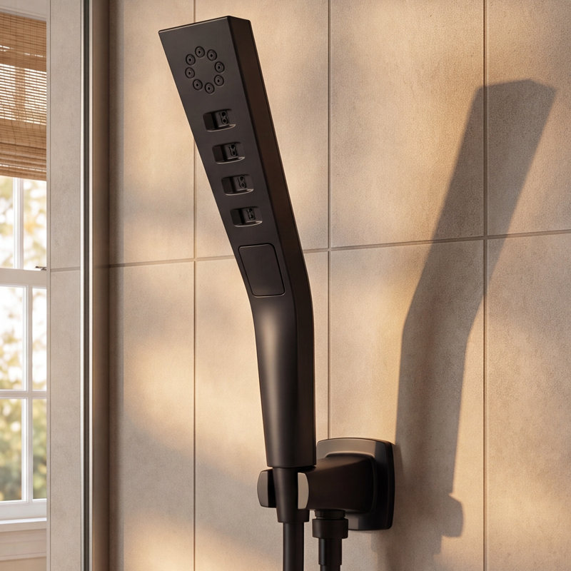 Pivotal Handheld Shower Head, Matte Black, Round