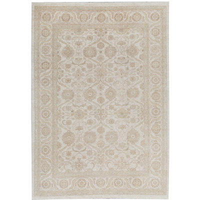 Hand-Knotted High-Quality Beige/Ivory Area Rug