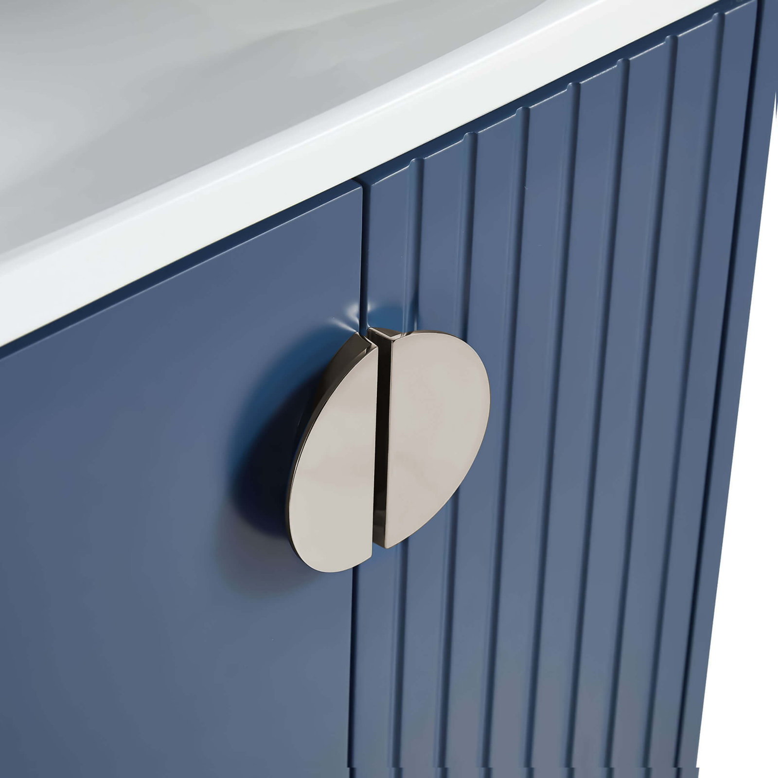 Saimah 30'' Single Bathroom Vanity, Navy Blue, Satin Nickel